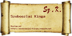 Szoboszlai Kinga névjegykártya
